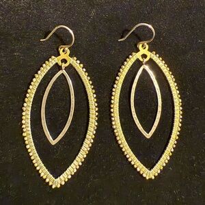 Silpada W3073 Get Growing sterling silver and brass marquise dangle earring